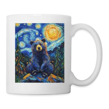 Bear Bears Van Gogh Style Starry Night - Mug - white - Right