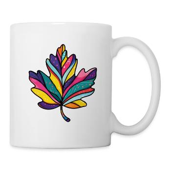 Ahorn Blatt Bunt - Tasse - Weiß - Rechts