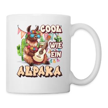 Éventail d’alpaga COOL COMME UN LAMA D’ALPAGA Drôle - Mug blanc - blanc - Droite