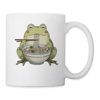 Frosch, Ramen, Japanische Nudeln, Lustiges Kawaii - Tasse - Weiß - Rechts