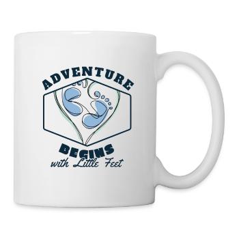 Adventure Begins with Little Feet Birth Gift - Mug - white - Right