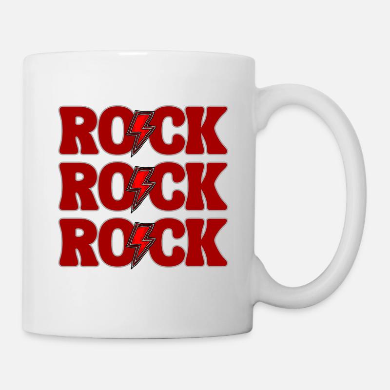 ROCK Trois Logos Rouge - Mug blanc - blanc
