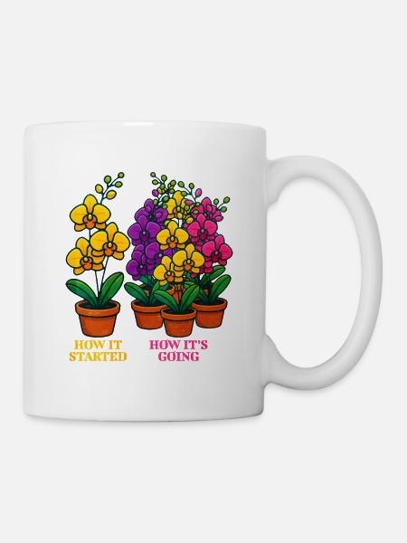 Blumenkunst: Entwicklung und Wachstum - Tasse - Weiß