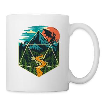 D20 Dice World Fantasy Universe Tabletop Gamer Art - Mug - white - Right