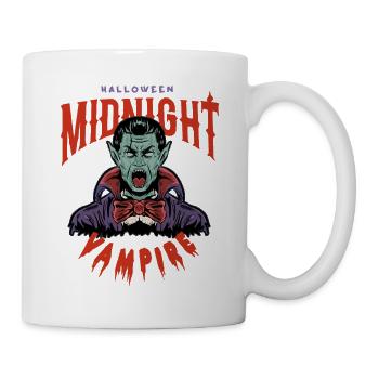 Halloween Vampir Illustration auf Shirt - Tasse - Weiß - Rechts
