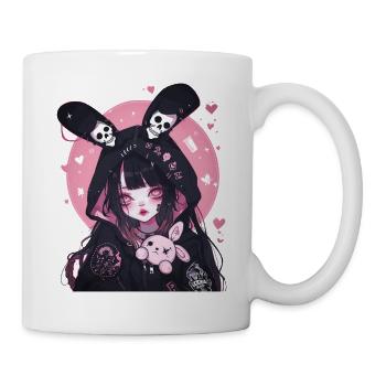 Pastel Goth Kawaii Bunny Girl Anime Hoodie Grunge - Mug - white - Right