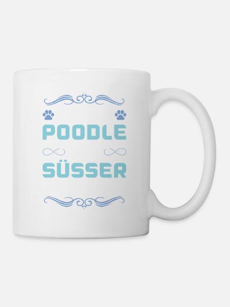 pudel hund spruch - Tasse - Weiß