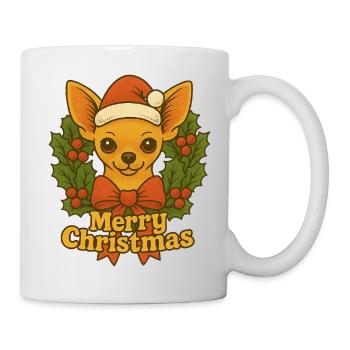 Festlicher Chihuahua-Weihnachtsgruß - Tasse - Weiß - Rechts