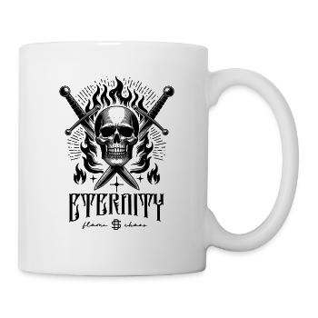 Crâne avec des épées et du feu - Mug blanc - blanc - Droite