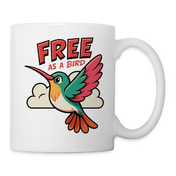 Free As A Bird Kolibri Design - Tasse - Weiß - Rechts