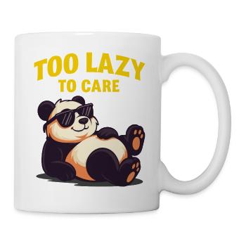 Too Lazy To Care Panda Design - Tasse - Weiß - Rechts