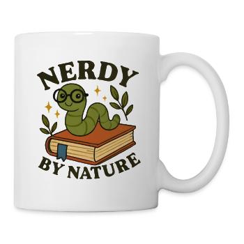 Lustiger Bücherwurm   - Tasse - Weiß - Rechts
