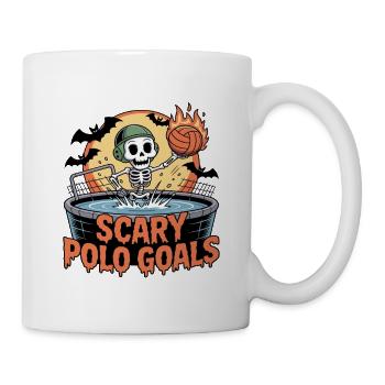 Gruseliges Skelett Wasserballspieler Halloween Sport - Tasse - Weiß - Rechts