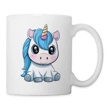 Motif licorne câline aux cheveux bleus - Mug blanc - blanc - Droite