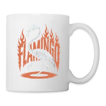 Flamingo Flames Skeleton Halloween - Mug - white - Right