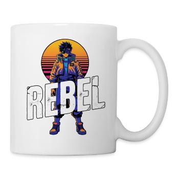 Rebellischer Cyber-Teen mit Sonnenuntergang - Tasse - Weiß - Rechts