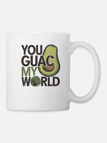 Avocado-Wortspiel, lustiger Essensliebhaber - Tasse - Weiß