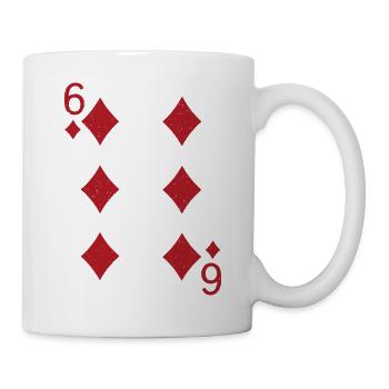 Sechs Karo Karte  - Tasse - Weiß - Rechts