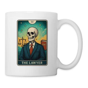 Totenkopf Anwalt Illustration - Tasse - Weiß - Rechts