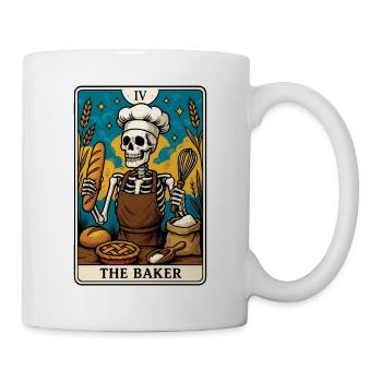 Skelett Bäcker Tarot Karte - Tasse - Weiß - Rechts