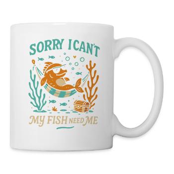 Désolé, je ne peux pas, mes poissons ont besoin - Mug blanc - blanc - Droite