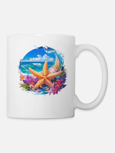 Seesterne Seestern - Tasse - Weiß