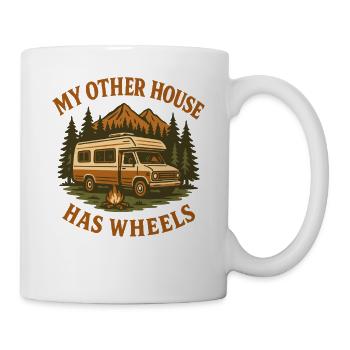 Mein Anderes Haus Hat Räder Lustiger Campingwagen - Tasse - Weiß - Rechts