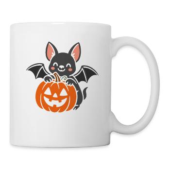 Souris mignonne pour Halloween avec citrouille - Mug blanc - blanc - Droite