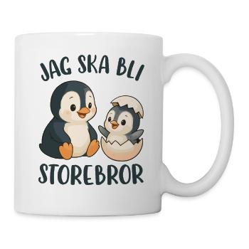 Großer Bruder, ich werde ein großer Bruder - Pinguin - Tasse - Weiß - Rechts