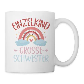 Große Schwester Regenbogen Geschwisterkind Baby - Tasse - Weiß - Rechts
