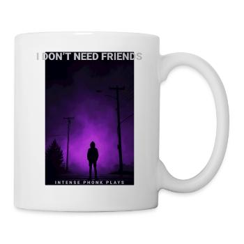 Je n'ai pas besoin d'amis en disant Esthétique sombre - Mug blanc - blanc - Droite