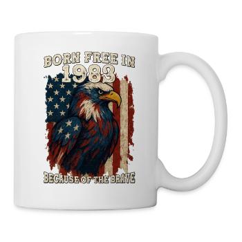 Born Free in 1983 – 42 Years Strong & Proud - Mug - white - Right
