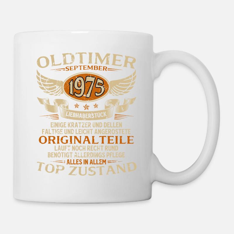 50. Geburtstag Geschenk Oldtimer September 1975 - Tasse - Weiß