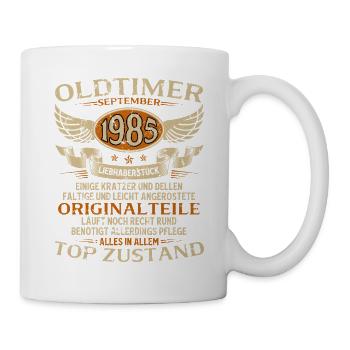 40th Birthday Gift Classic Car September 1985 - Mug - white - Right