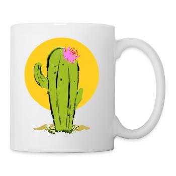 Cactus with Abstract Flower - Mug - white - Right