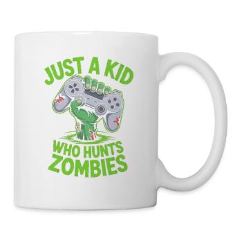 Just A Kid Who Hunts Zombies Halloween Gamer - Mug - white - Right