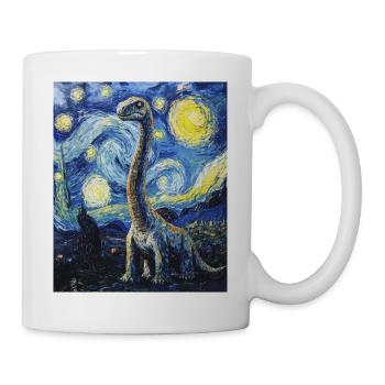 Brachiosaure Dino Style Van Gogh Étoilé - Mug blanc - blanc - Droite