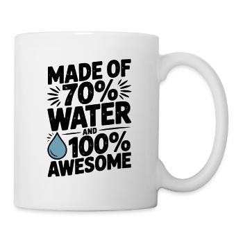 Composé à 70 % d'eau et à 100 % génial - Mug blanc - blanc - Droite