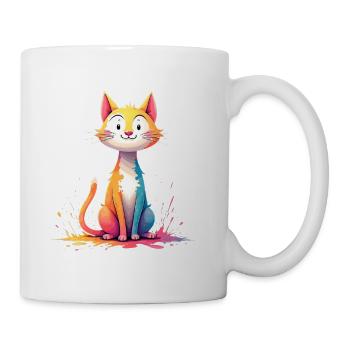 Colorful cat illustration for children's clothing - Mug - white - Right