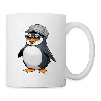Cool Pingu mit Style - Tasse - Weiß - Rechts