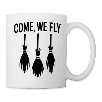 Come, let's fly – witch's broom - Mug - white - Right