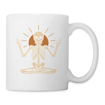 Meditierender Skelett mit Sonnenkreis - Tasse - Weiß - Rechts