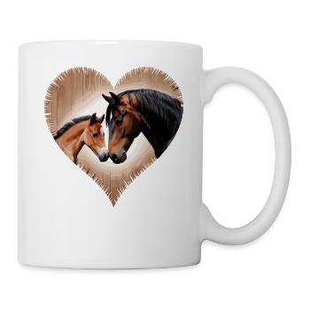 Pferde Herz - Tasse - Weiß - Rechts