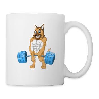 Deutscher Schäferhund Gewichtheben - Tasse - Weiß - Rechts