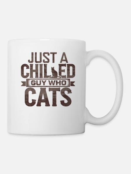 Entspanntes Katzenliebe-Design - Tasse - Weiß