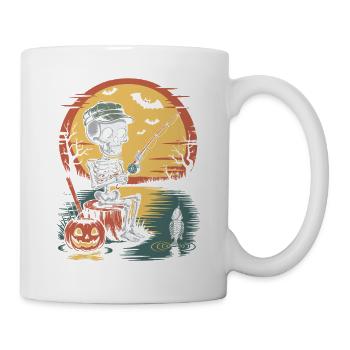 Skelet of an angler at full moon - Mug - white - Right