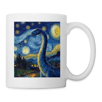 Brachiosaure Dino Style Van Gogh Étoilé - Mug blanc - blanc - Droite