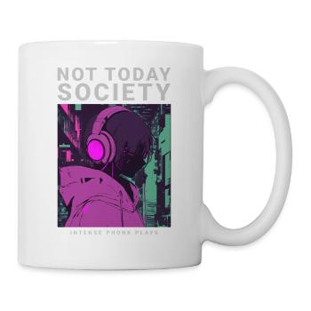 Pas aujourd’hui Société Streetwear style Phonk motif - Mug blanc - blanc - Droite
