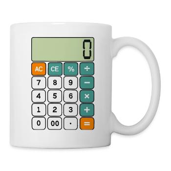 Calculatrice numérique minimaliste avec motif de jour numérique - Mug blanc - blanc - Droite