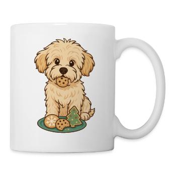 Noël Maltipoo – Chien avec biscuits - Mug blanc - blanc - Droite
